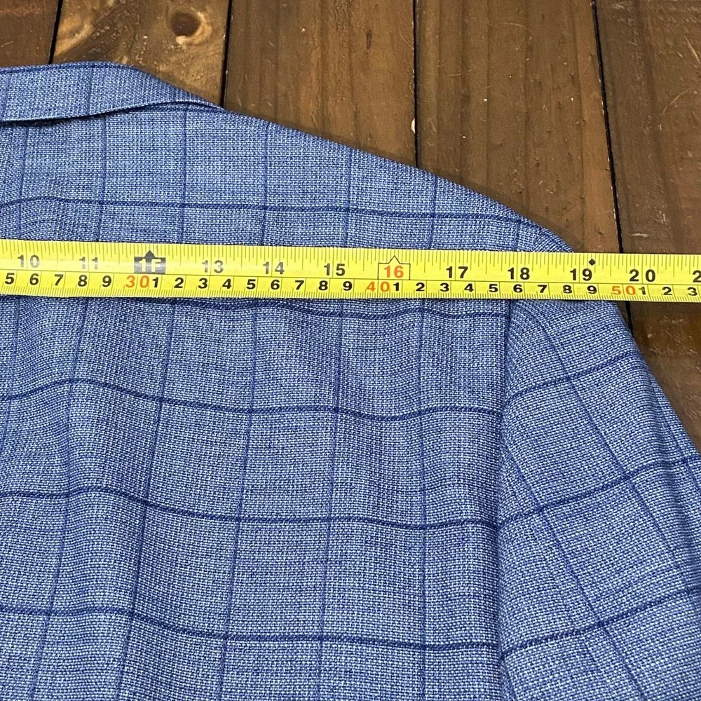 Bonobos Jetsetter Slim Fit 42R Blue Windowpane Plaid Stretch Wool Blazer